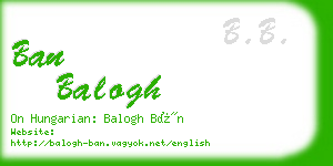 ban balogh business card